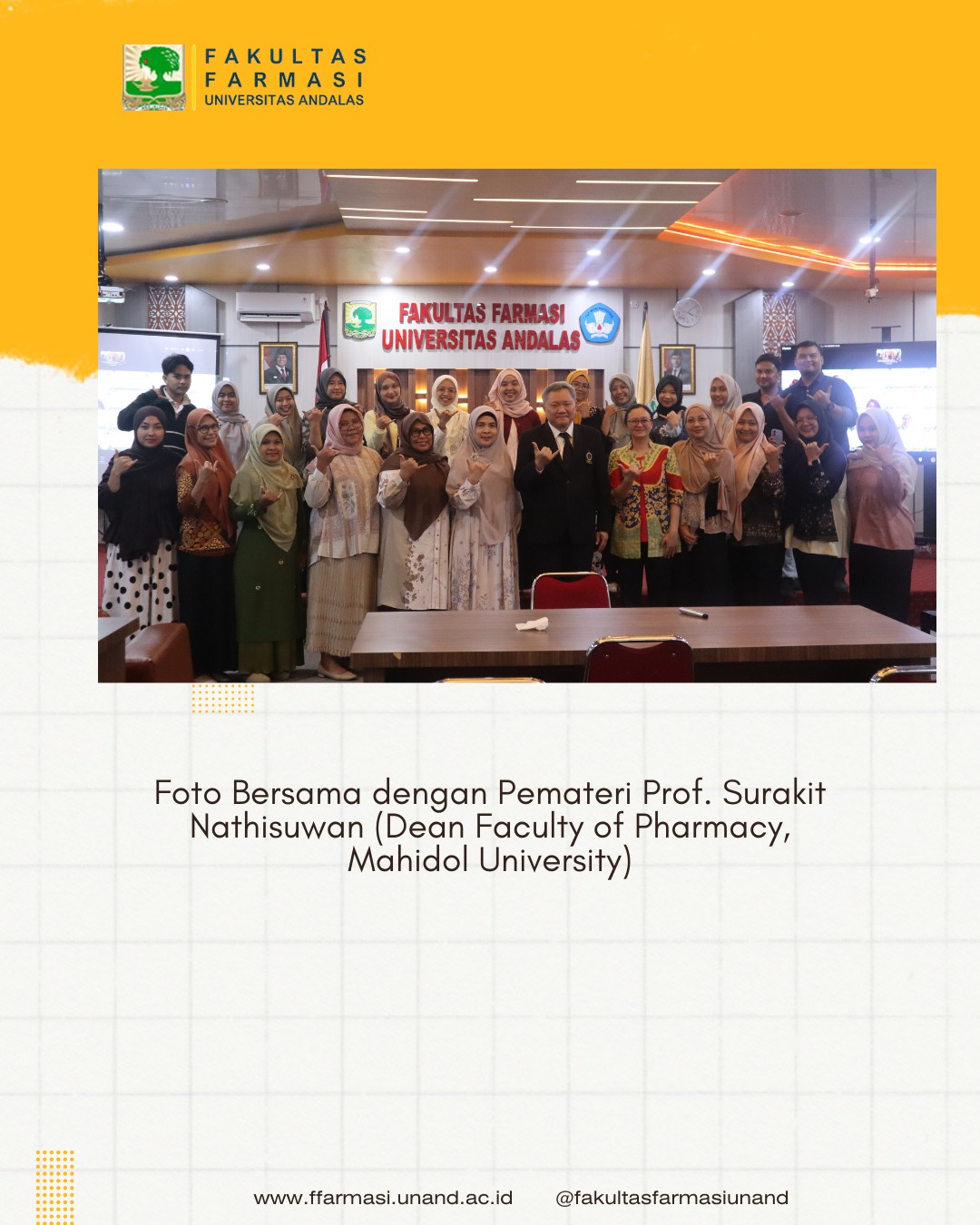 Workshop Preseptor APTFI 2026 di Fakultas Farmasi Universitas Andalas