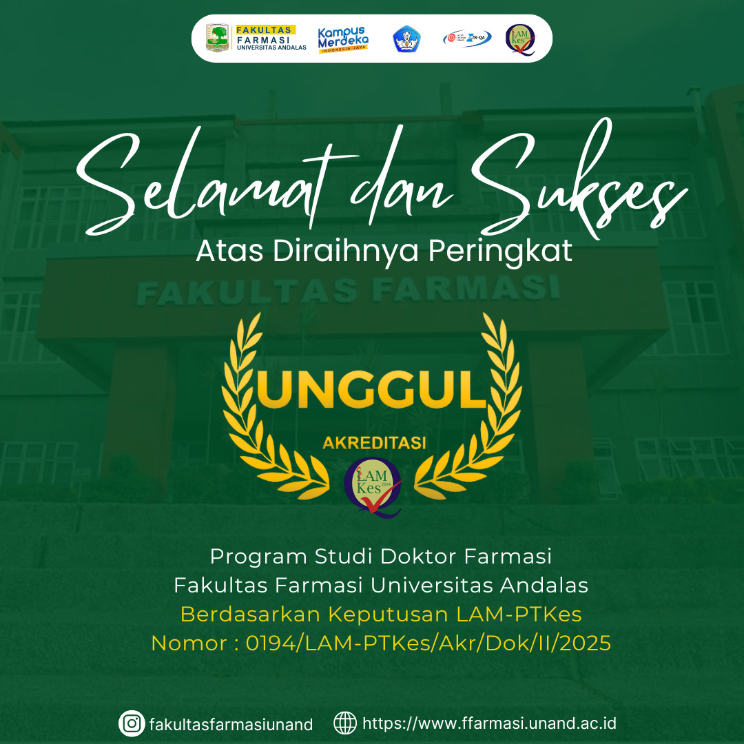 Program Studi Doktor Farmasi Universitas Andalas Meraih Akreditasi Unggul